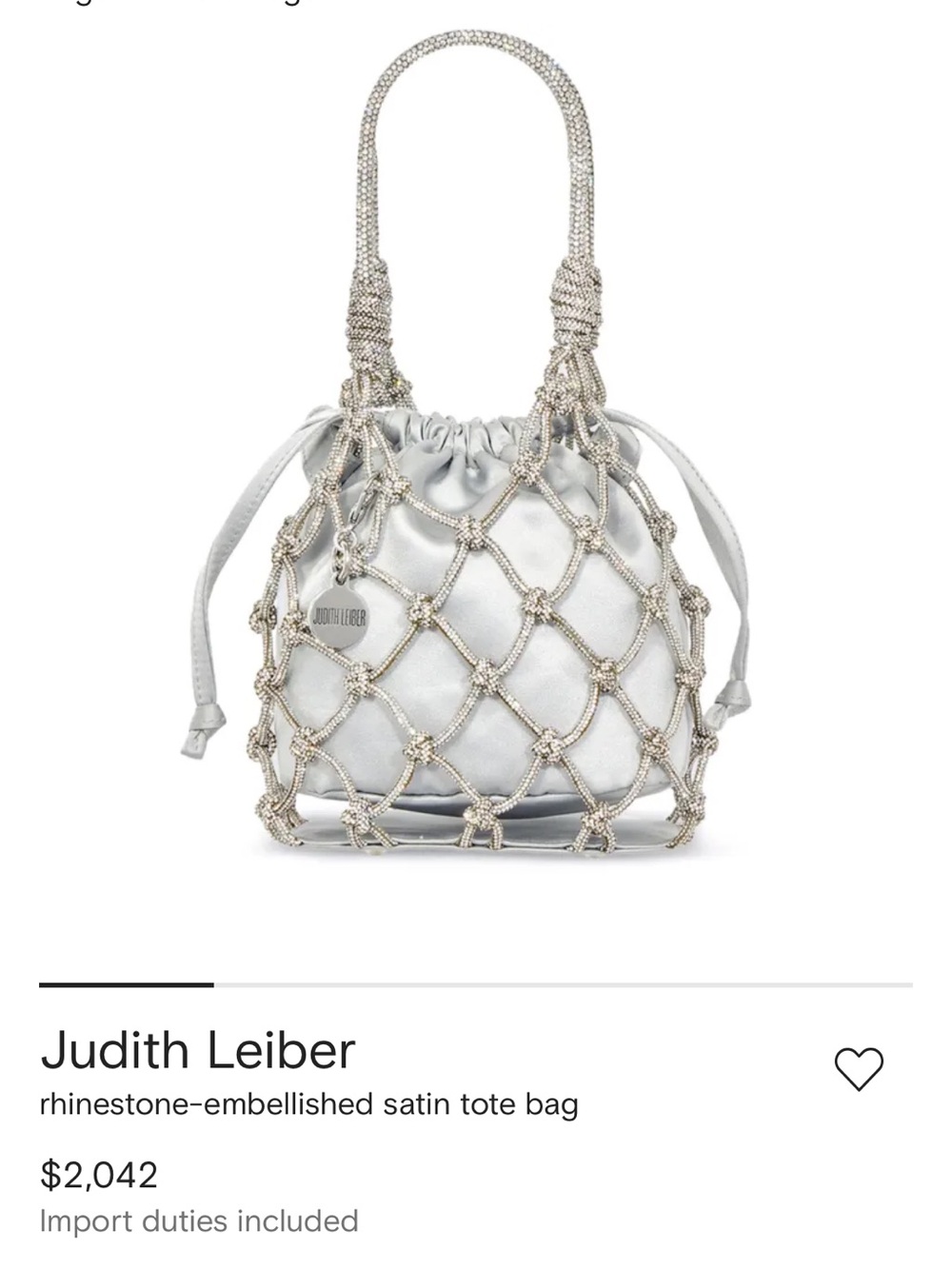 JUDITH LEIBER rhinestone-embellished satin tote bag - Picture 2 of 5